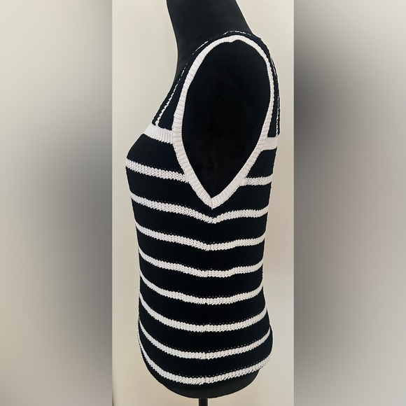 LOFT Womens Black and White Knit Tank Top Sz Small - Picture 5 of 7
